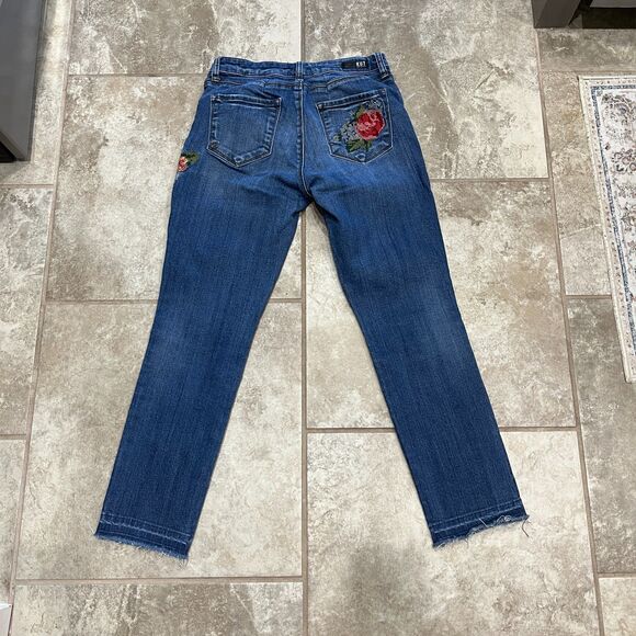 Kut from the Kloth Reese Ankle Jeans Size 4 – Floral Embroidered Denim - Picture 3 of 16